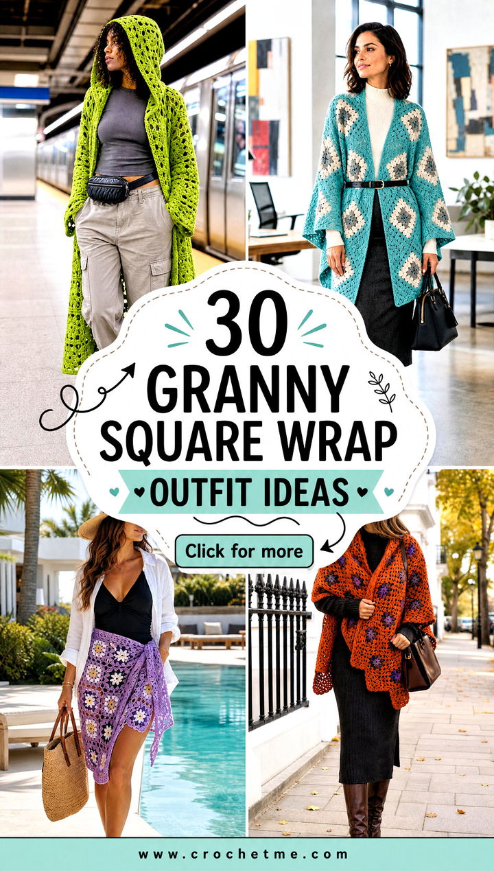 30 granny square wrap outfit ideas - 30 granny square wrap outfit ideas