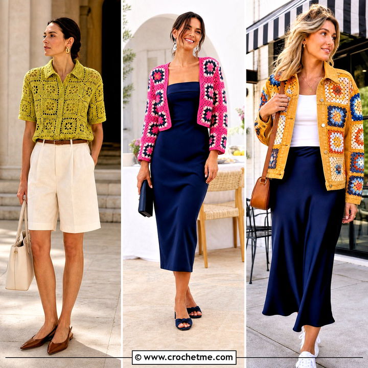 30 Granny Squares Clothes and Outfit Ideas for Boho Fans