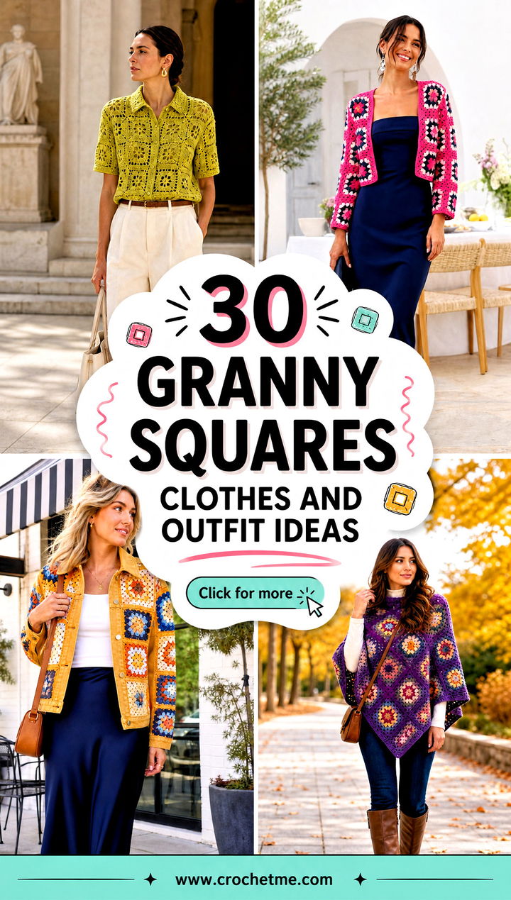 30 granny squares clothes and outfit ideas - 30 granny squares clothes and outfit ideas