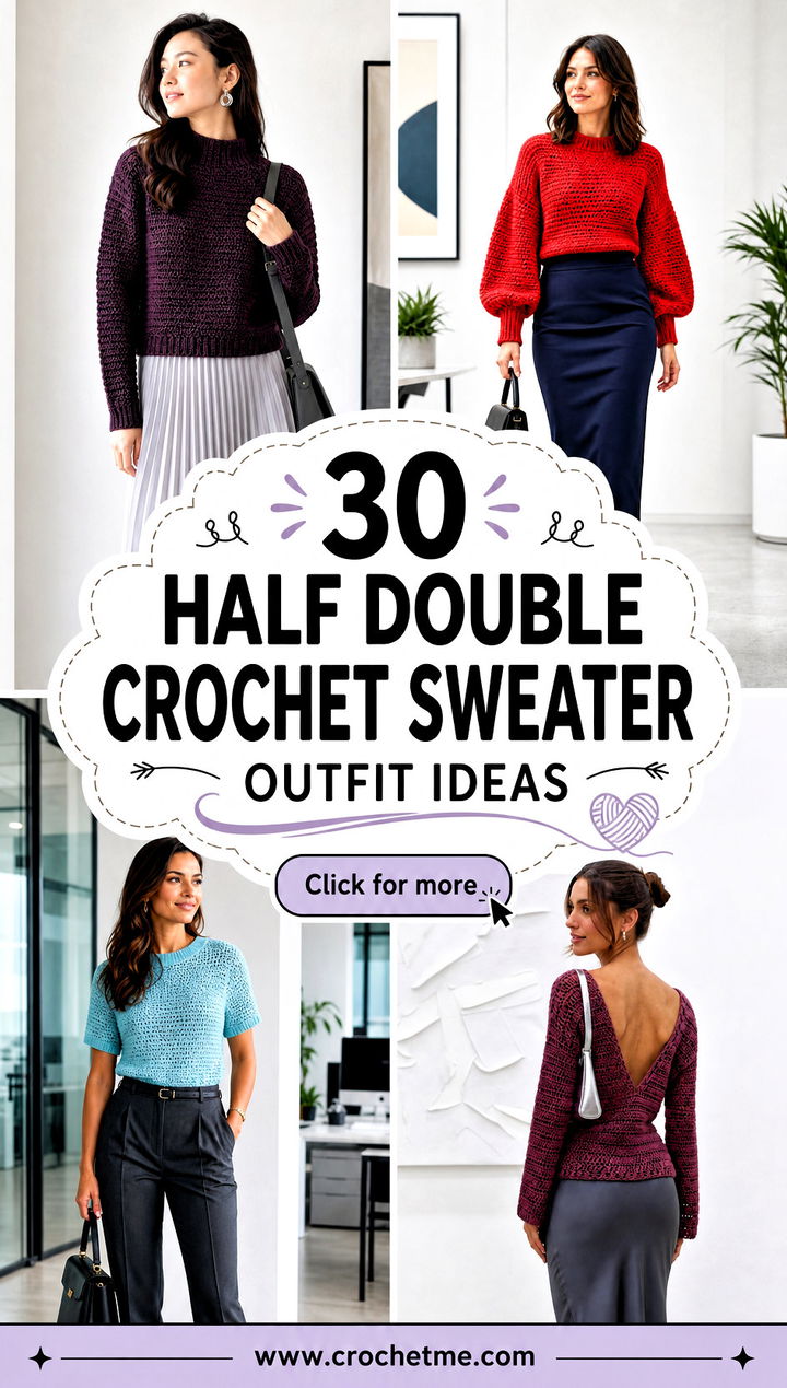 30 half double crochet sweater outfit ideas - 30 half double crochet sweater outfit ideas