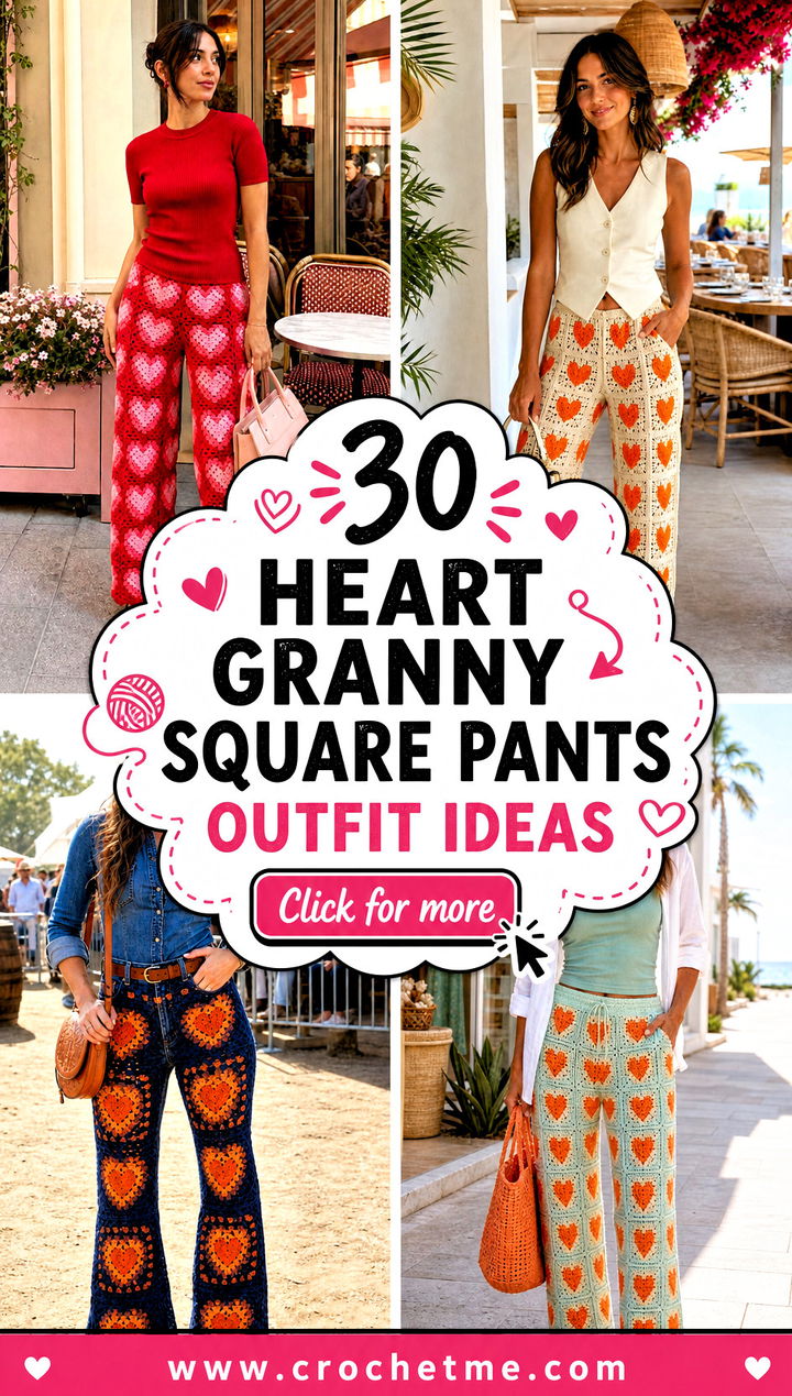 30 heart granny square pants outfit ideas - 30 heart granny square pants outfit ideas