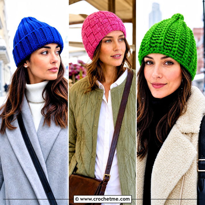30 Knit Look Crochet Beanie Outfit Ideas for Winter Style