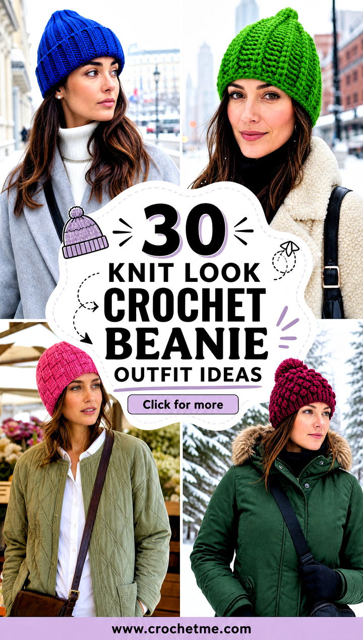 30 knit look crochet beanie outfit ideas - 30 knit look crochet beanie outfit ideas