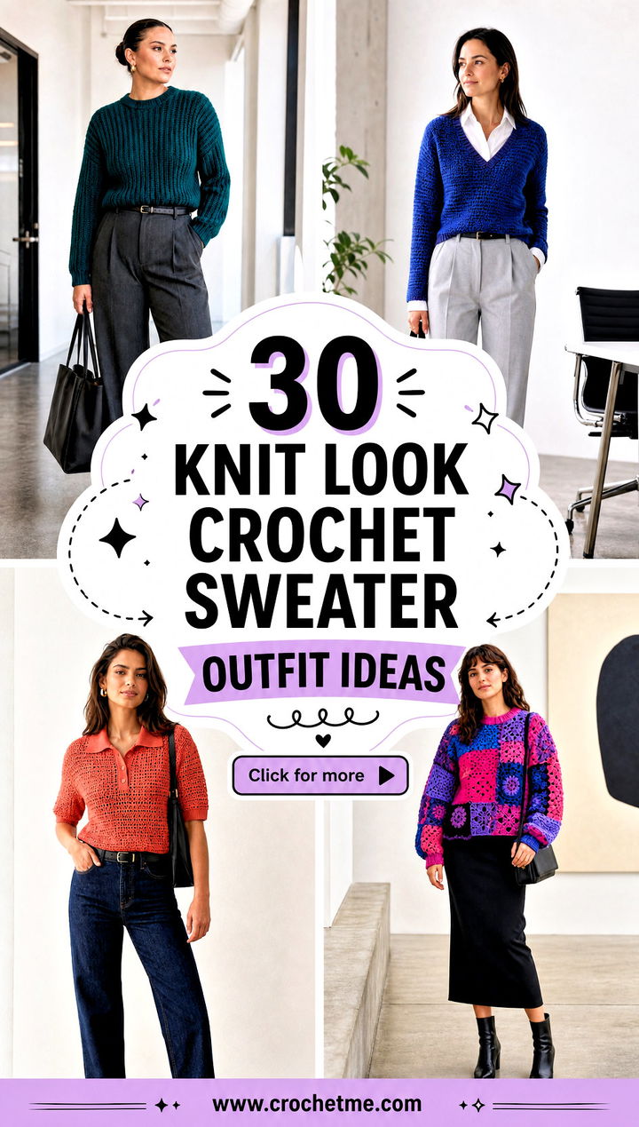 30 knit look crochet sweater outfit ideas - 30 knit look crochet sweater outfit ideas
