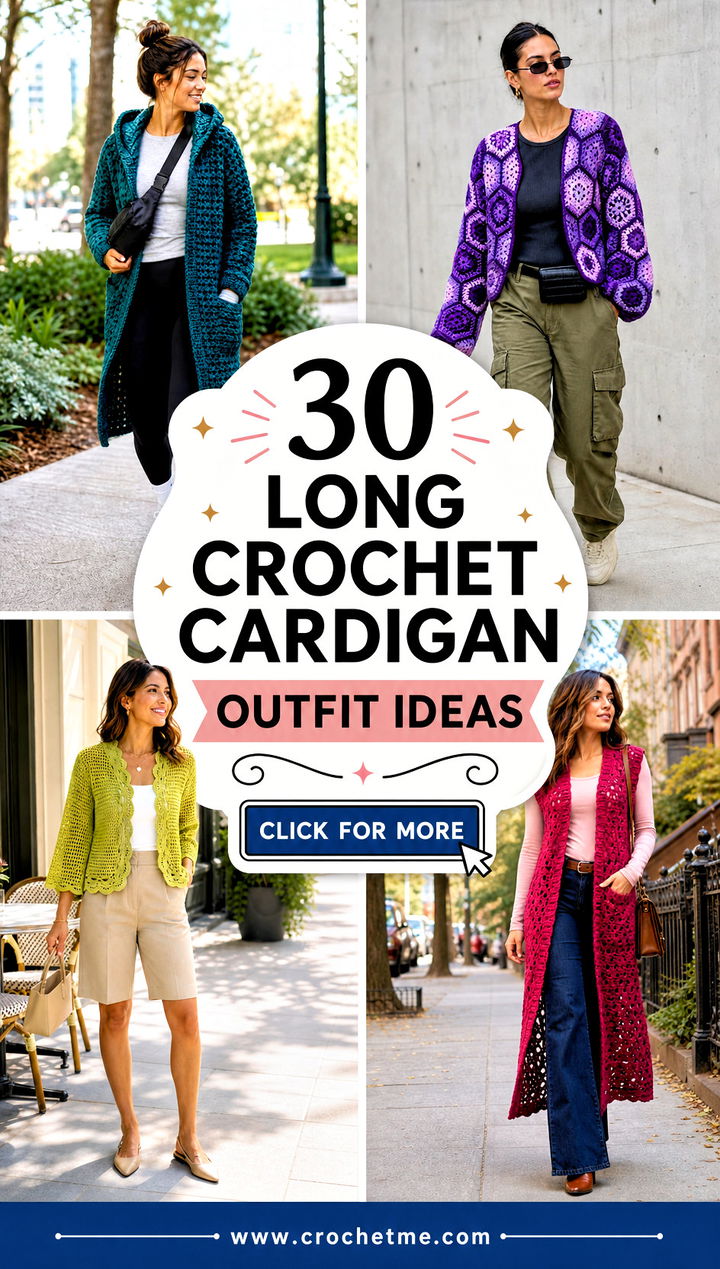 30 long crochet cardigan outfit ideas - 30 long crochet cardigan outfit ideas