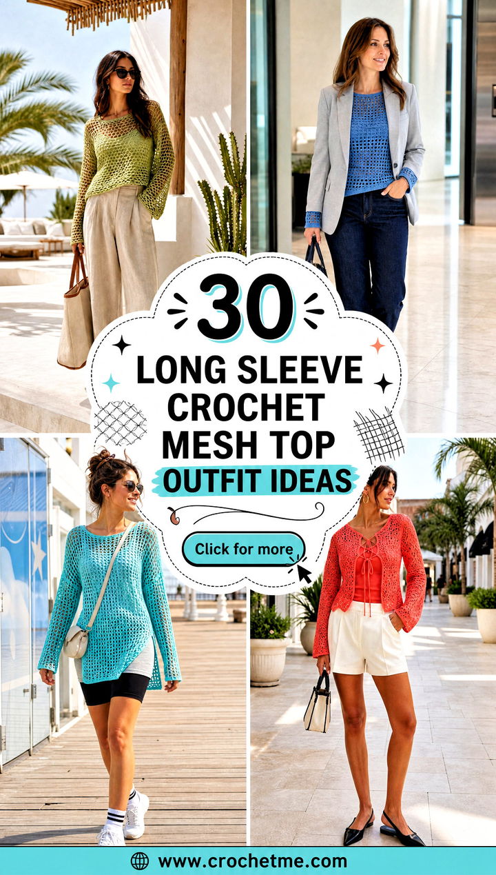 30 long sleeve crochet mesh top outfit ideas - 30 long sleeve crochet mesh top outfit ideas