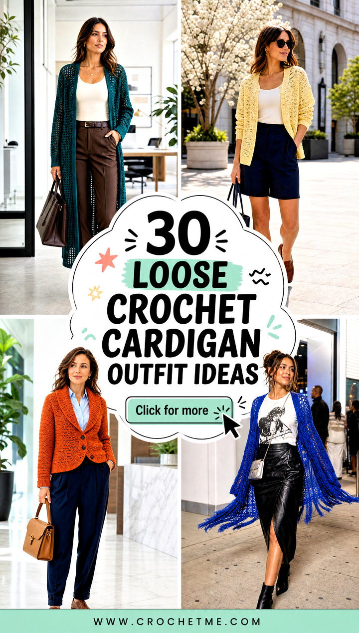 30 loose crochet cardigan outfit ideas - 30 loose crochet cardigan outfit ideas