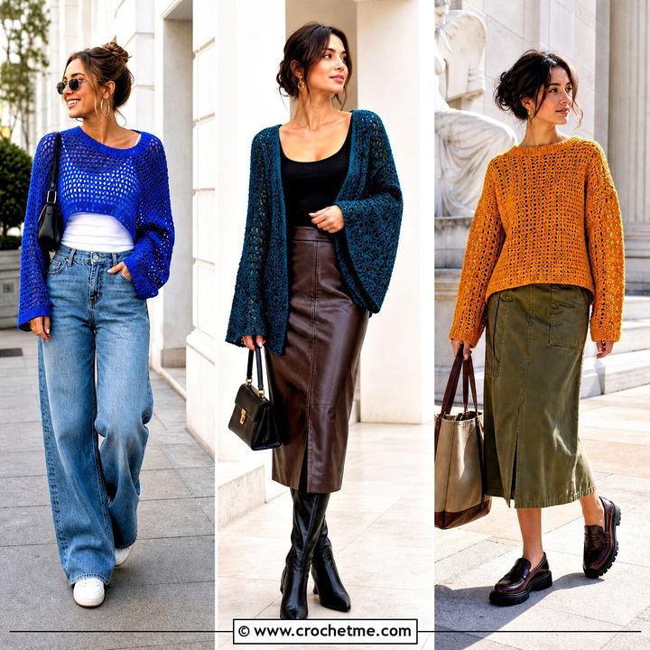 30 Loose Crochet Sweater Outfit Ideas for Cozy Weekends