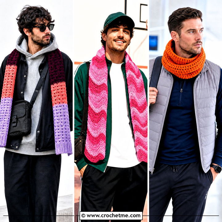 30 Male Crochet Scarf Outfit Ideas for Sharp Winter Style