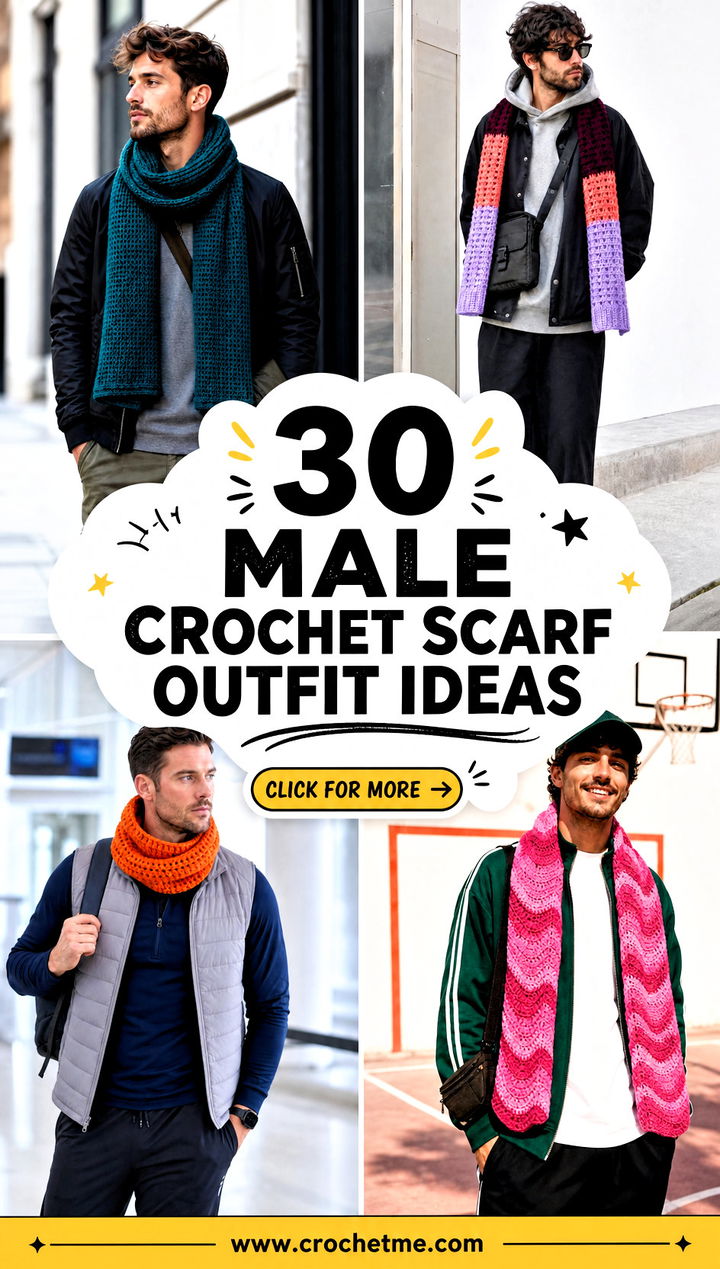 30 male crochet scarf outfit ideas - 30 male crochet scarf outfit ideas