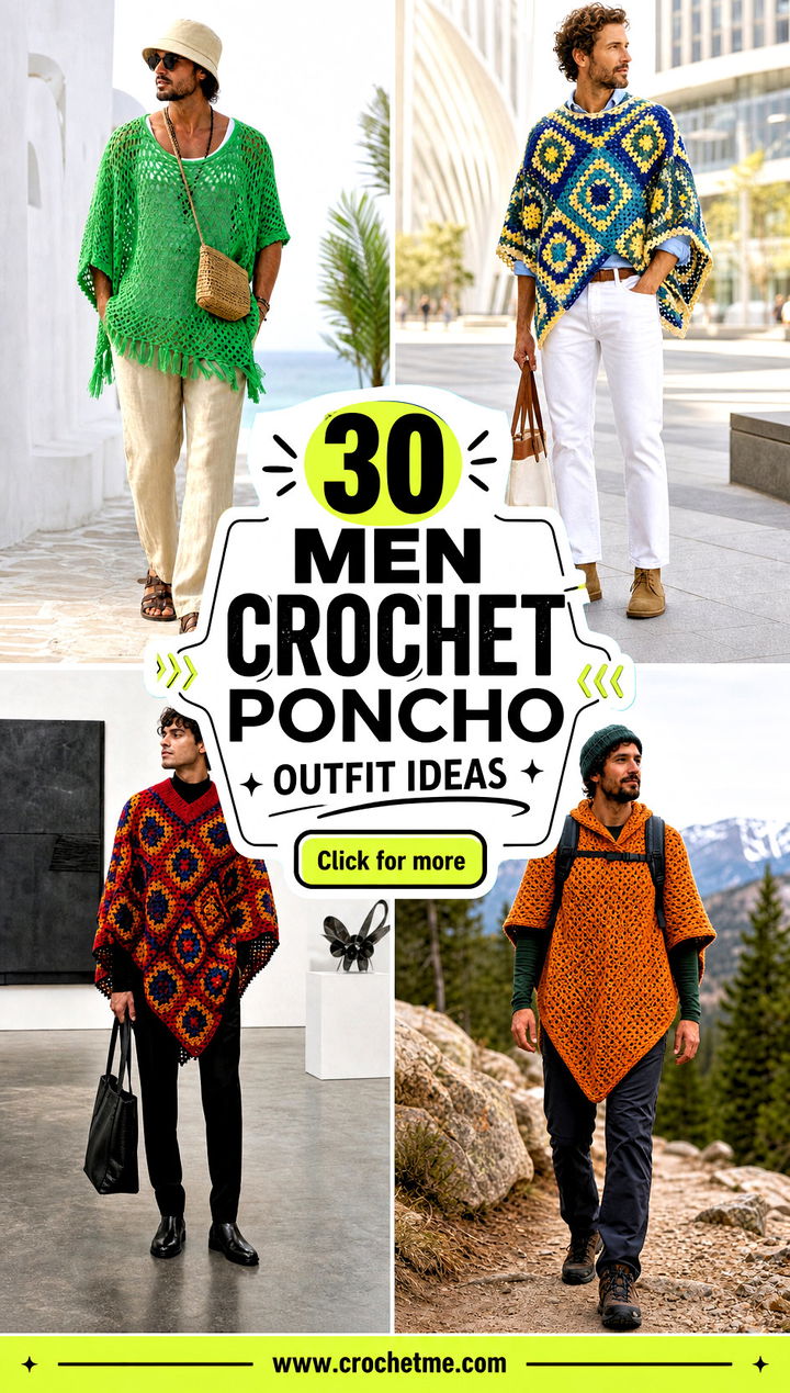 30 men crochet poncho outfit ideas - 30 men crochet poncho outfit ideas