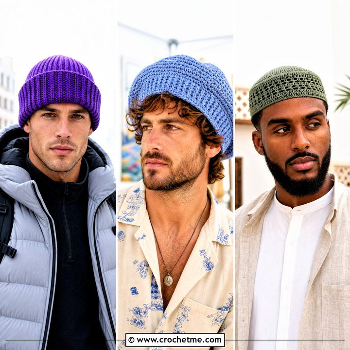 30 Men’s Crochet Hats Outfit Ideas for Cool-Weather Style
