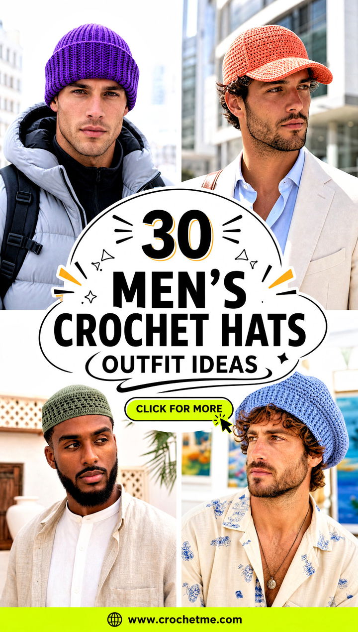 30 mens crochet hats outfit ideas - 30 men’s crochet hats outfit ideas