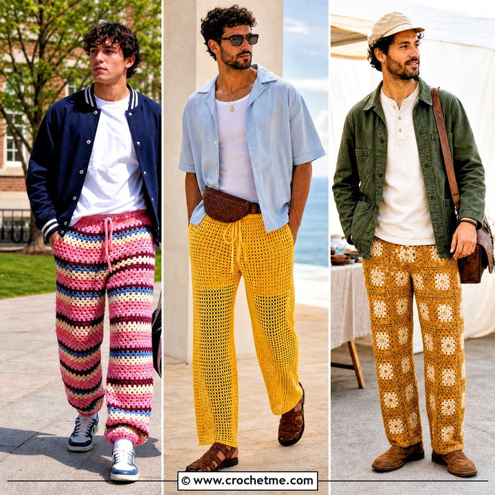 30 Mens Crochet Pants Outfit Ideas for Bold Summer Style