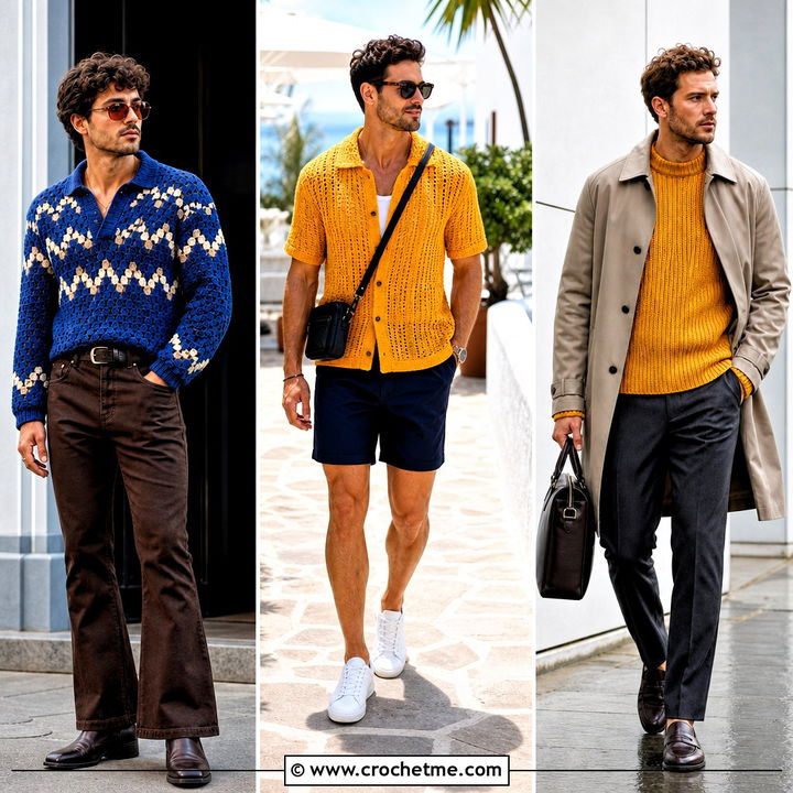 30 Men’s Crochet Sweater Outfit Ideas for Refined Layers