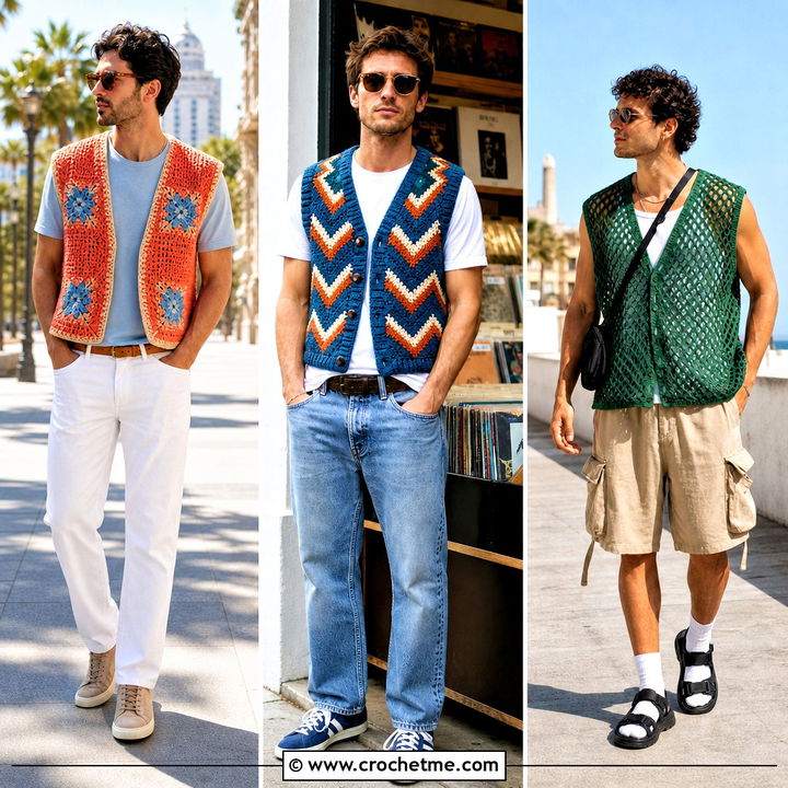 30 Men’s Crochet Vest Outfit Ideas for Polished Layering