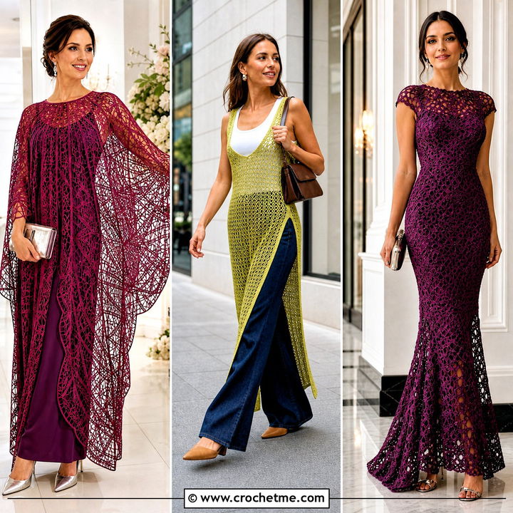30 Mesh Crochet Dress Outfit Ideas for Chic Beach Style