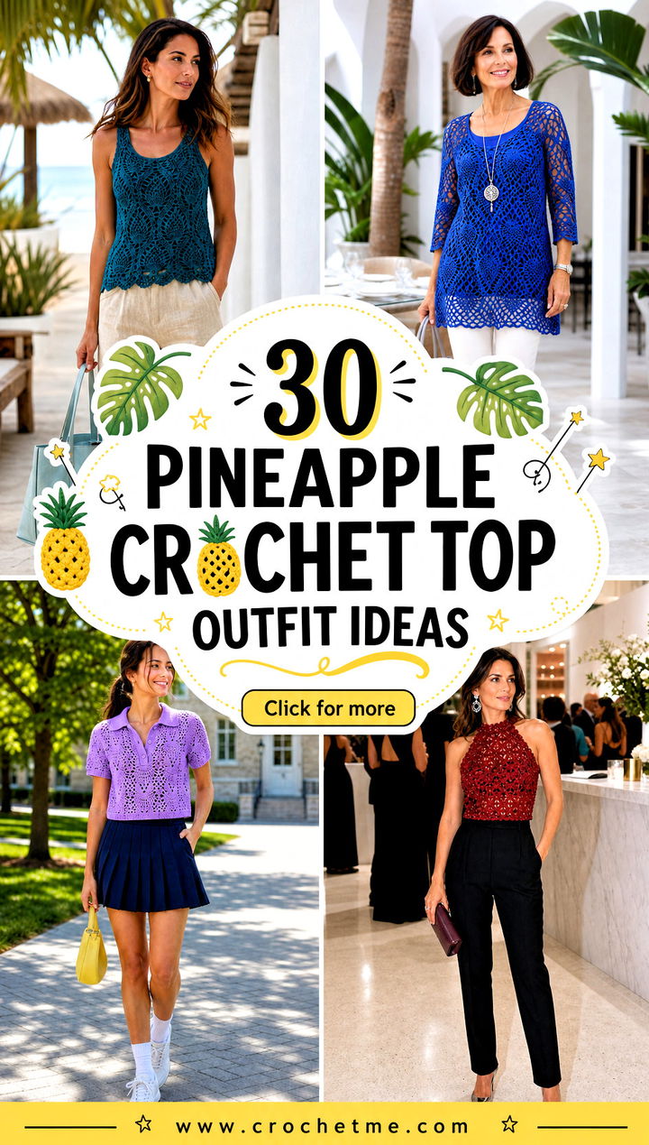 30 pineapple crochet top outfit ideas - 30 pineapple crochet top outfit ideas