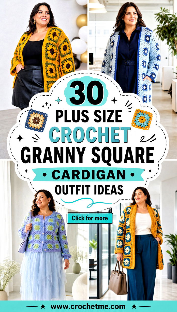 30 plus size crochet granny square cardigan outfit ideas - 30 plus size crochet granny square cardigan outfit ideas