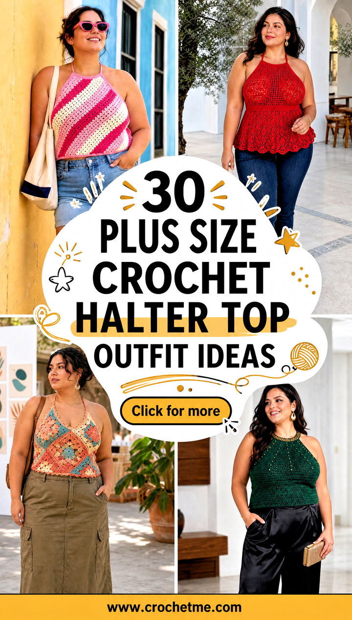 30 plus size crochet halter top outfit ideas - 30 plus size crochet halter top outfit ideas