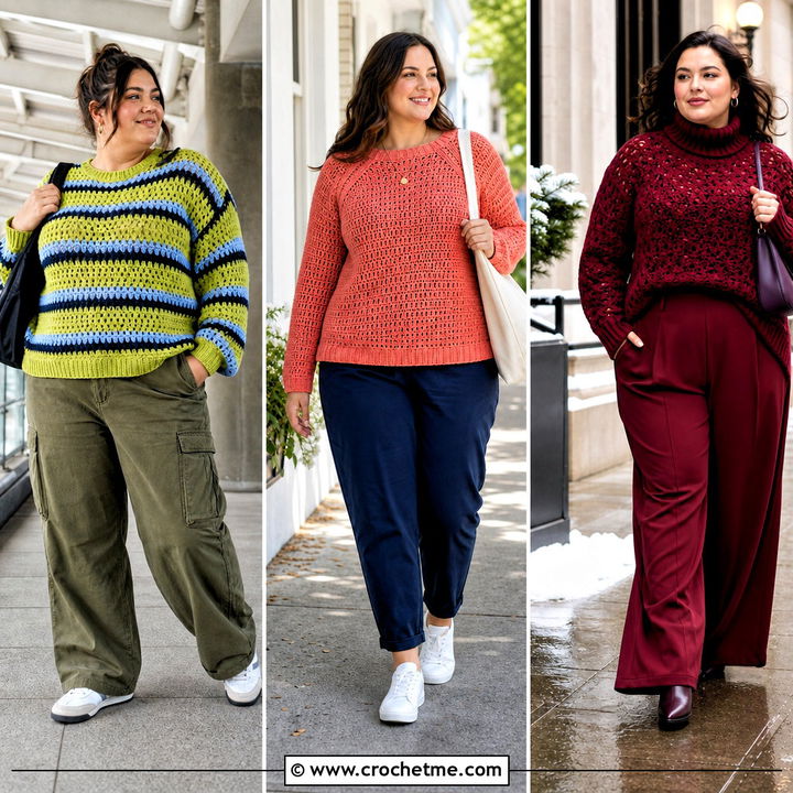 30 Plus Size Crochet Sweater Outfit Ideas for Cozy Style