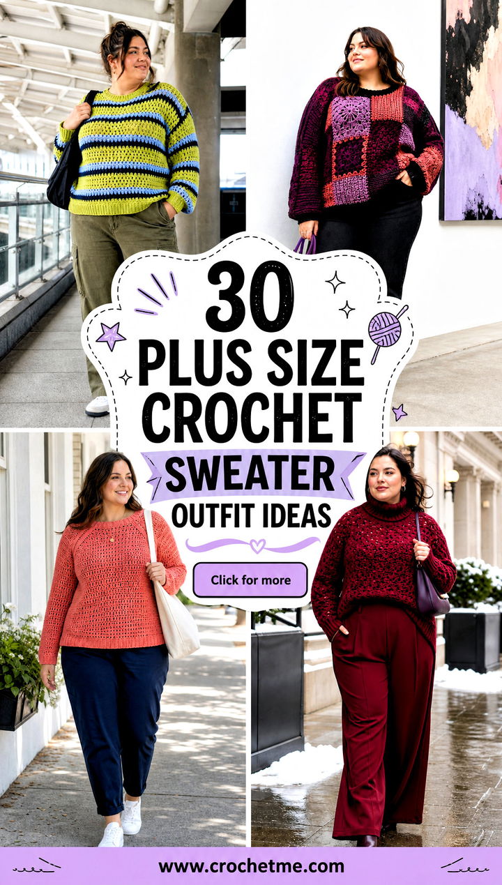 30 plus size crochet sweater outfit ideas - 30 plus size crochet sweater outfit ideas