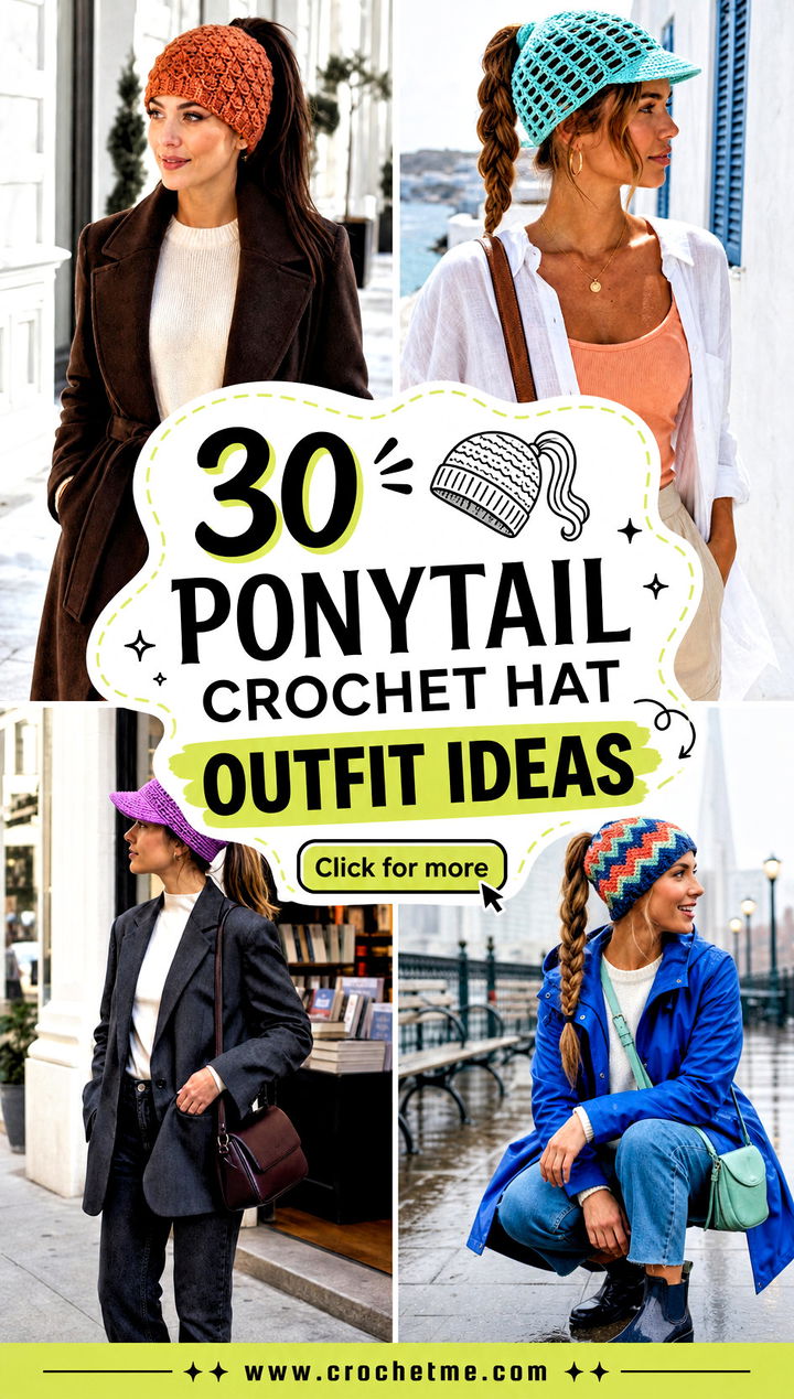 30 ponytail crochet hat outfit ideas - 30 ponytail crochet hat outfit ideas