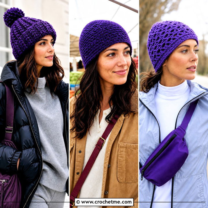30 Purple Crochet Beanie Outfit Ideas for Cozy Winter Style