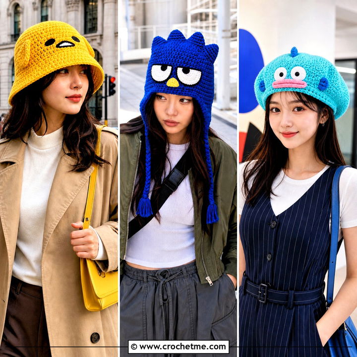 30 Sanrio Crochet Hat Outfit Ideas for Cute Kawaii Looks
