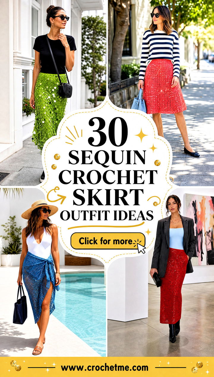 30 sequin crochet skirt outfit ideas - 30 sequin crochet skirt outfit ideas