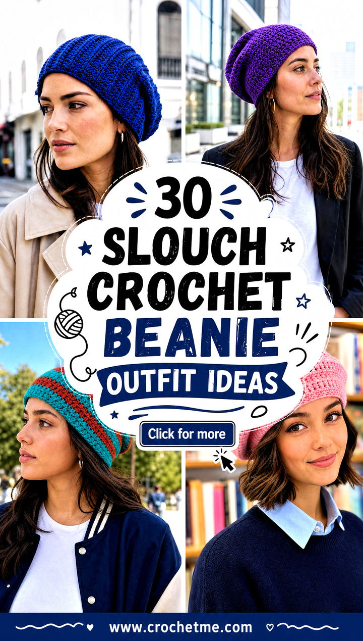 30 slouch crochet beanie outfit ideas - 30 slouch crochet beanie outfit ideas