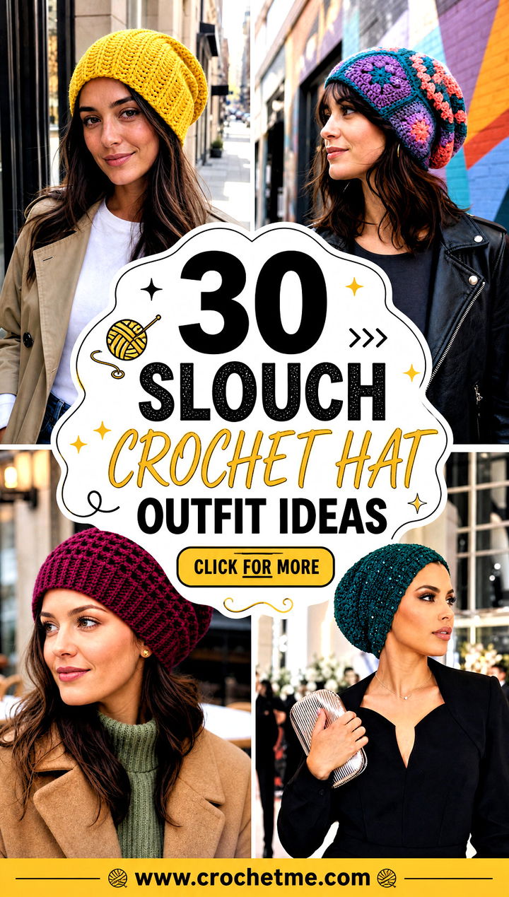 30 slouch crochet hat outfit ideas - 30 slouch crochet hat outfit ideas