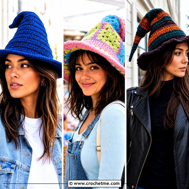 30 Slouchy Crochet Witch Hat Outfit Ideas for Spooky Season