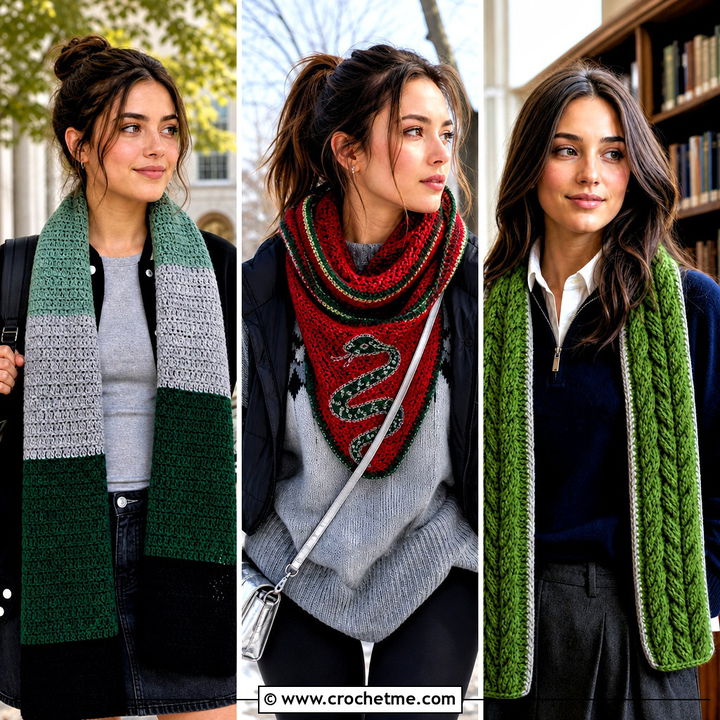 30 Slytherin Crochet Scarf Outfit Ideas for Wizarding Fans