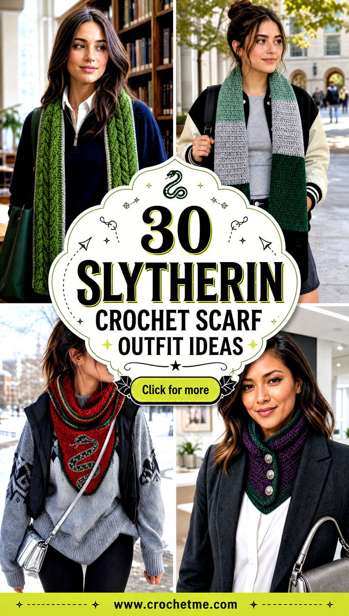 30 slytherin crochet scarf outfit ideas - 30 slytherin crochet scarf outfit ideas