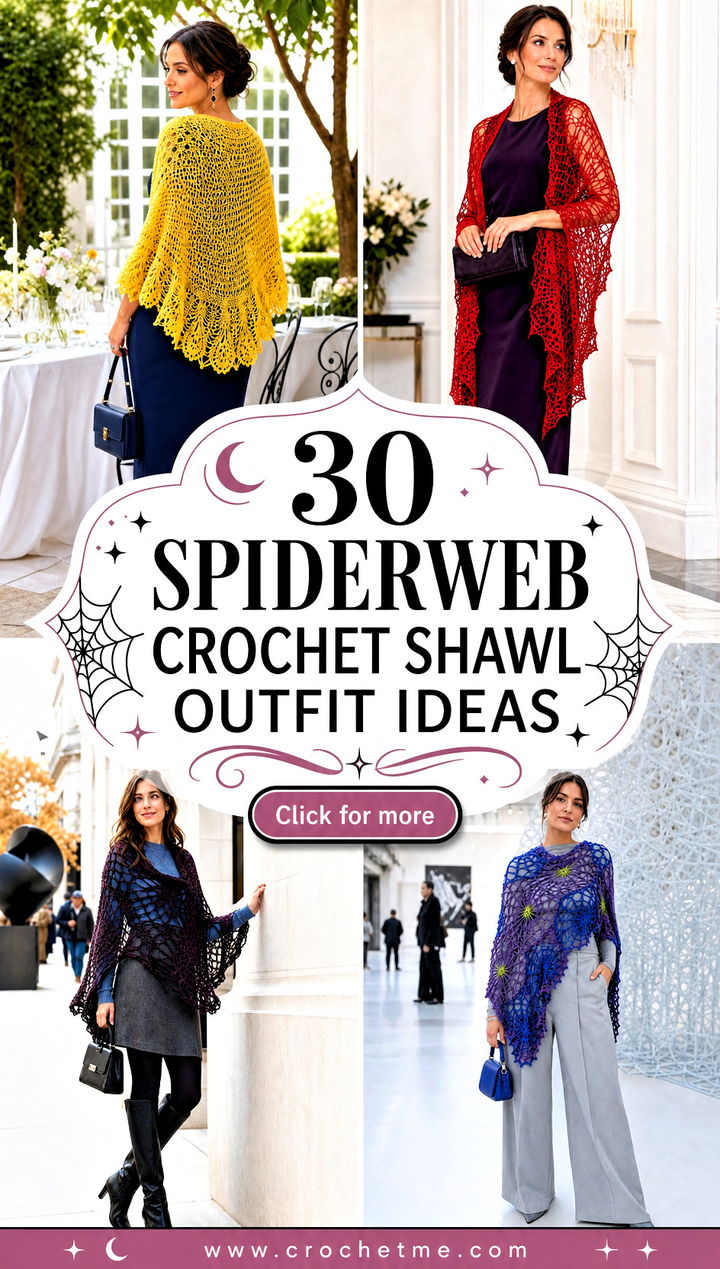 30 spiderweb crochet shawl outfit ideas - 30 spiderweb crochet shawl outfit ideas