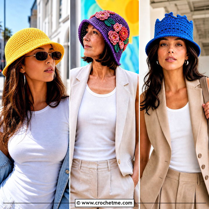 30 Summer Crochet Bucket Hat Outfit Ideas for Sunny Days
