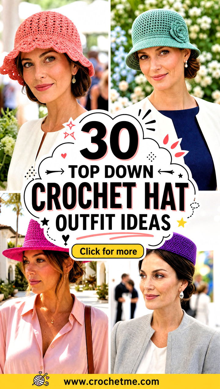 30 top down crochet hat outfit ideas - 30 top down crochet hat outfit ideas