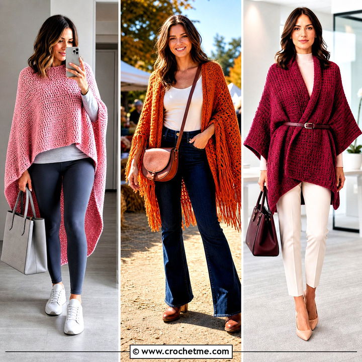 30 Tunisian Crochet Poncho Outfit Ideas for Chic Layering