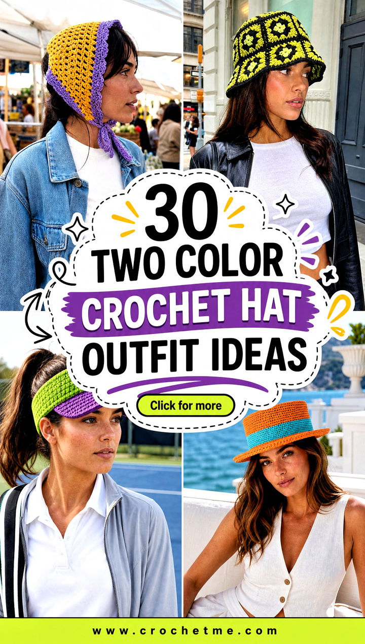 30 two color crochet hat outfit ideas - 30 two color crochet hat outfit ideas