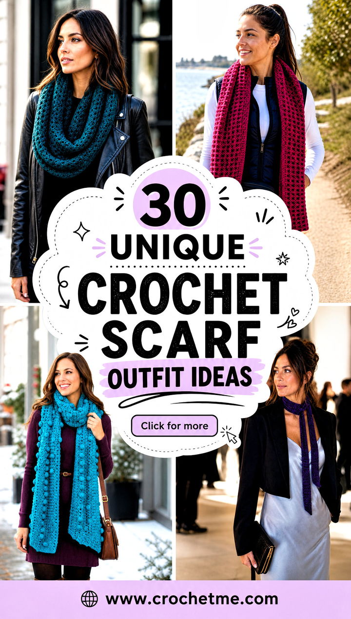 30 unique crochet scarf outfit ideas - 30 unique crochet scarf outfit ideas