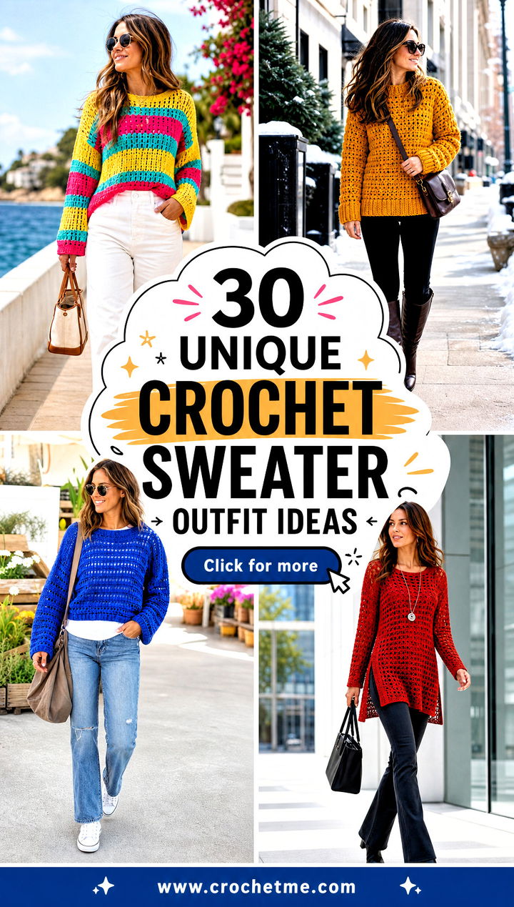 30 unique crochet sweater outfit ideas - 30 unique crochet sweater outfit ideas