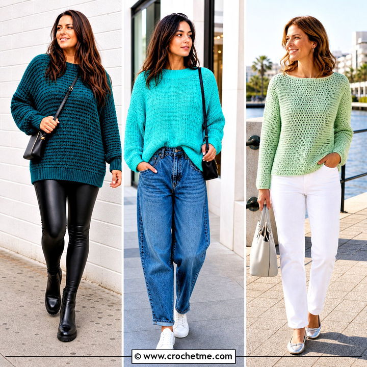 30 Waffle Stitch Crochet Sweater Outfit Ideas for Winter