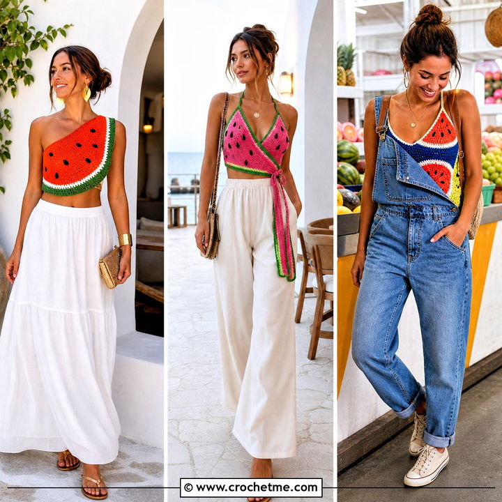 30 Watermelon Crochet Top Outfit Ideas for Playful Summers
