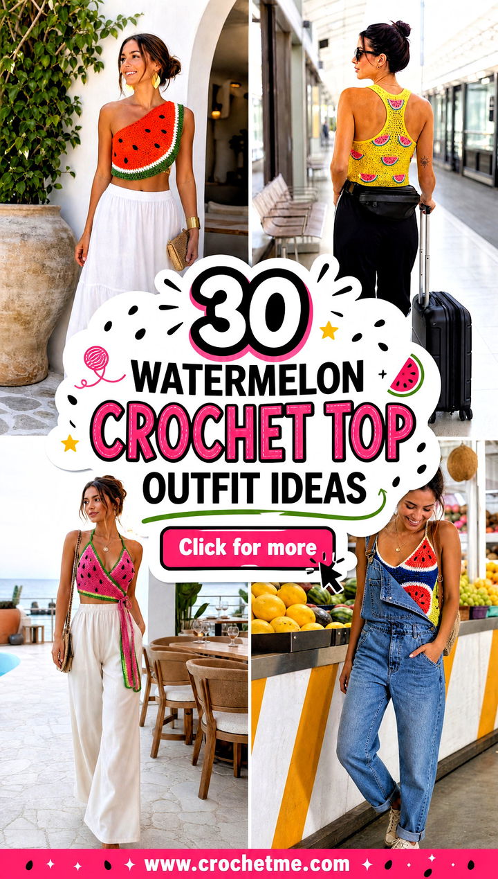 30 watermelon crochet top outfit ideas - 30 watermelon crochet top outfit ideas