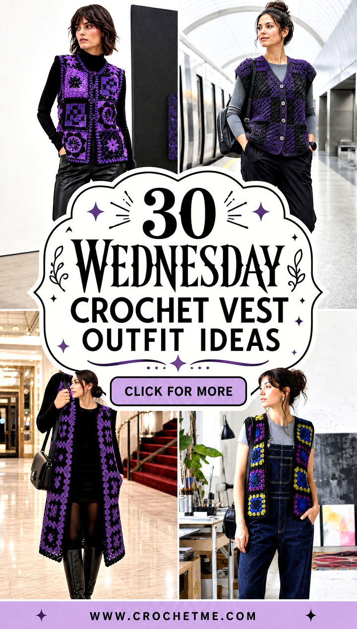 30 wednesday crochet vest outfit ideas - 30 wednesday crochet vest outfit ideas