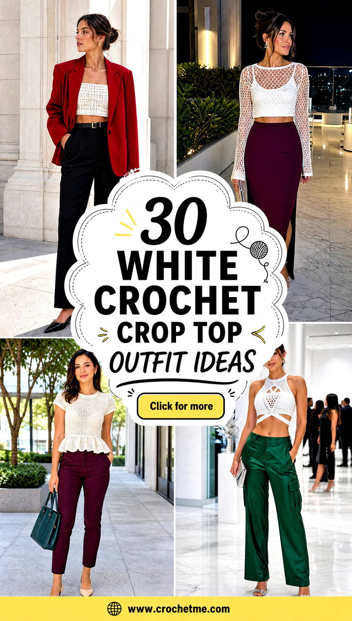 30 white crochet crop top outfit ideas - 30 white crochet crop top outfit ideas