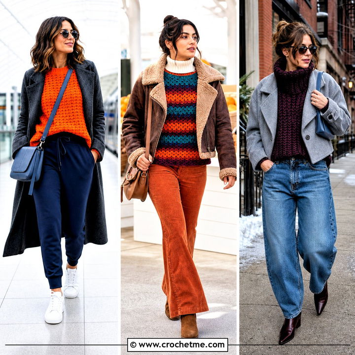 30 Winter Crochet Sweater Outfit Ideas for Elevated Winter Style