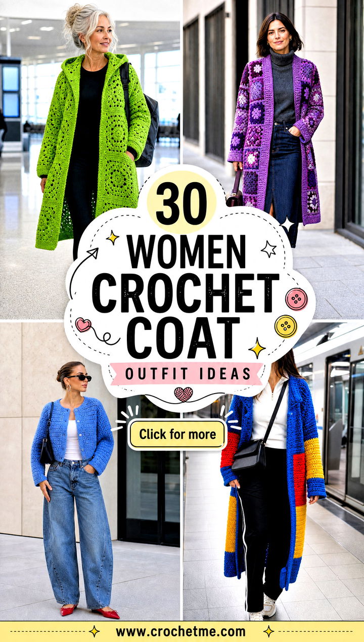 30 women crochet coat outfit ideas - 30 women crochet coat outfit ideas