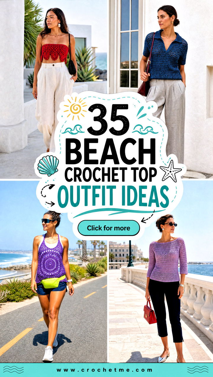 35 Beach Crochet Top outfit ideas - 35 Beach Crochet Top outfit ideas